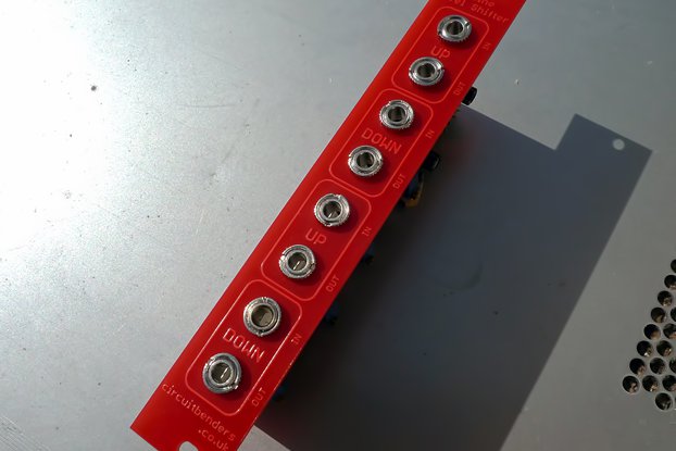 Dual up/down line to Eurorack level shifter module