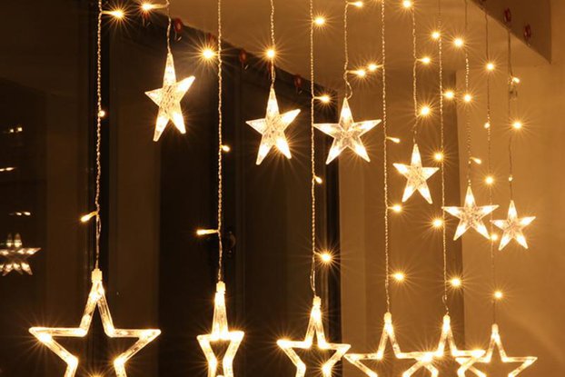 Christmas Lights Fairy Star LED Curtain String