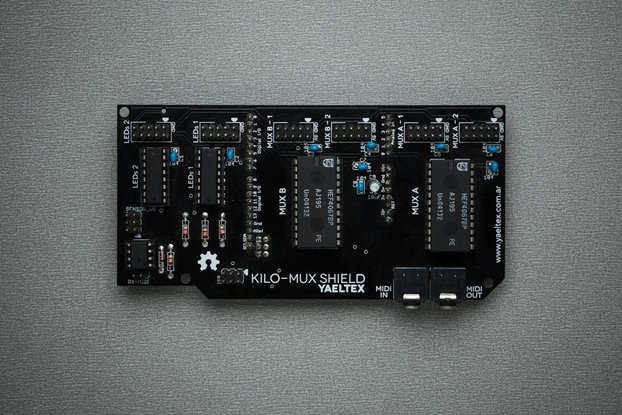 Kilomux MIDI and I/O expansion shield for Arduino