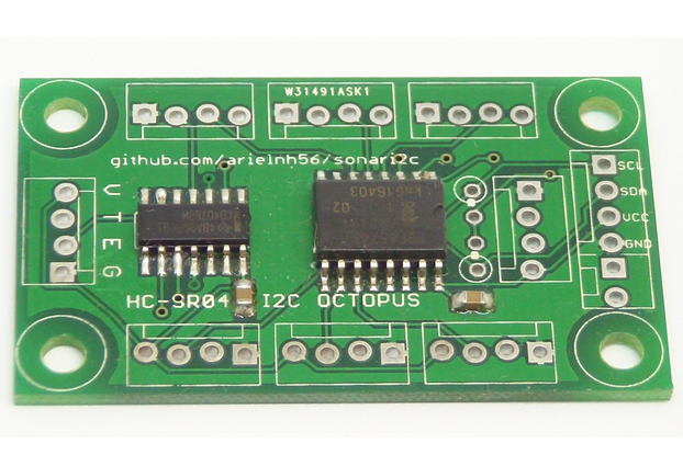 Octosonar v1 - connect 8 x HC-SR04 to Arduino