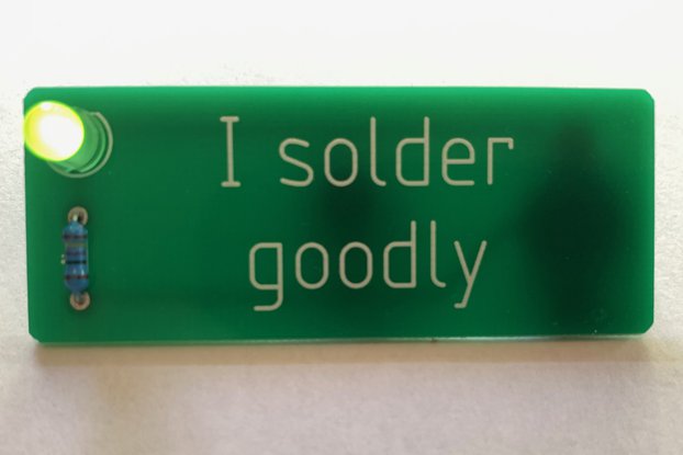 "I solder goodly" Badge