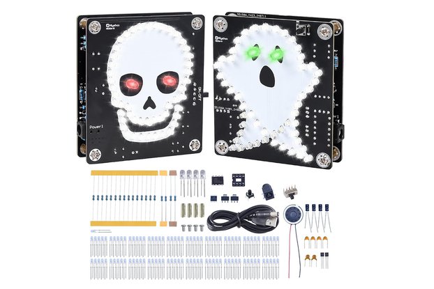 Skull Ghost LED Light Soldering Kit for Halloween