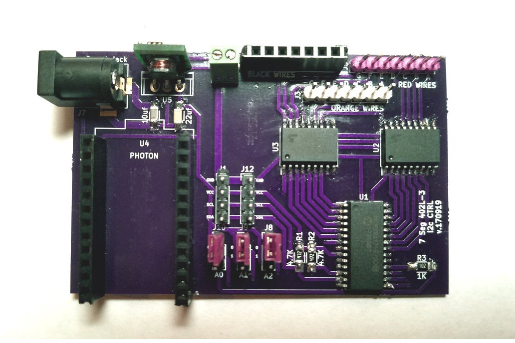 Sig7Seg - i2c controller Photon Shield version 1