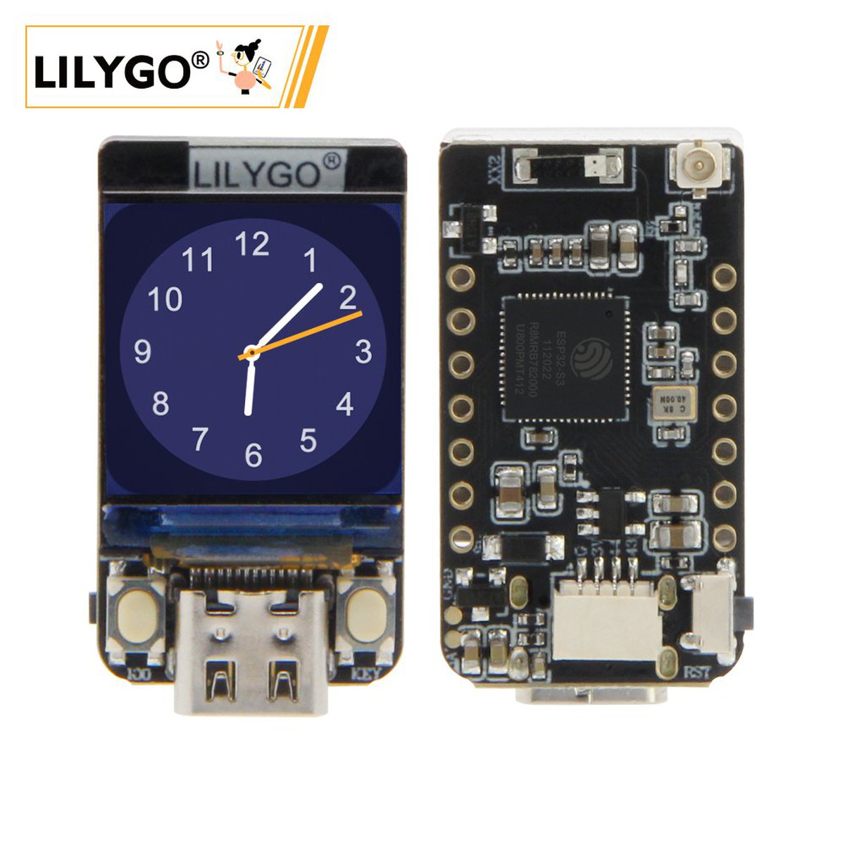 LILYGO T-QT Pro ESP32-S3 Development Board - 0.85 Inch GC9107 TFT IPS LCD Display Module
