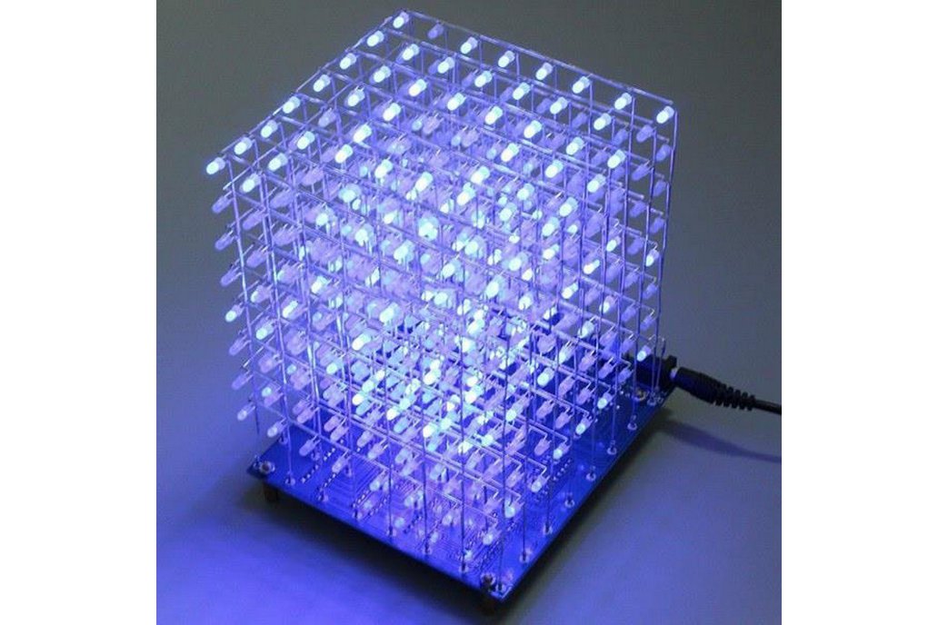 8x8x8 LED Cube 3D Light Square Blue LED Flash 1