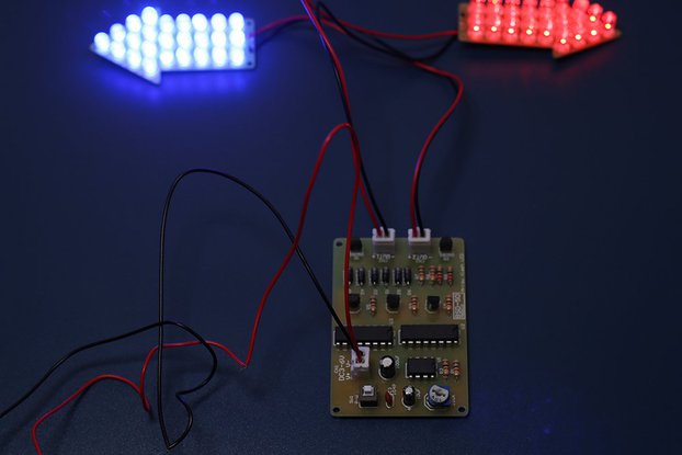 DIY Kit Red Blue Analog Traffic Signal Indicator