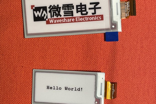 Two Waveshare e-paper displays (2.9" and 2.13")