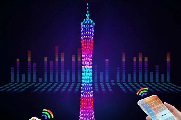 Welding Production Light Cube Canton Tower LED