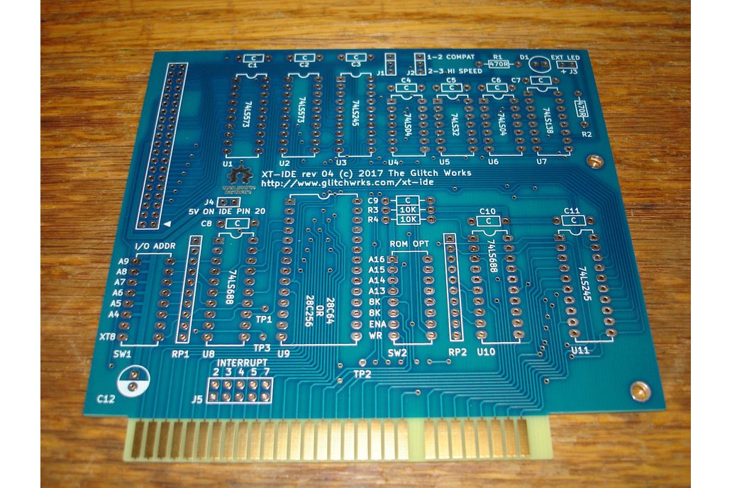 NEW XT-IDE rev 4 Bare PC Board 8 Bit ISA GW-XTIDE-4 Glitch Works IBM 5160 5150