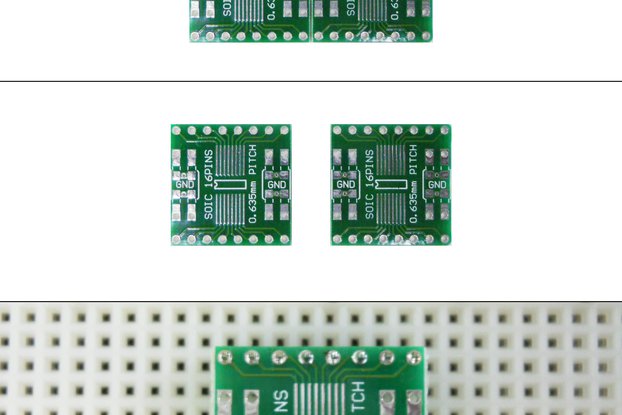 SchmartBoard|ez 0.635mm Pitch SOIC to DIP adapter