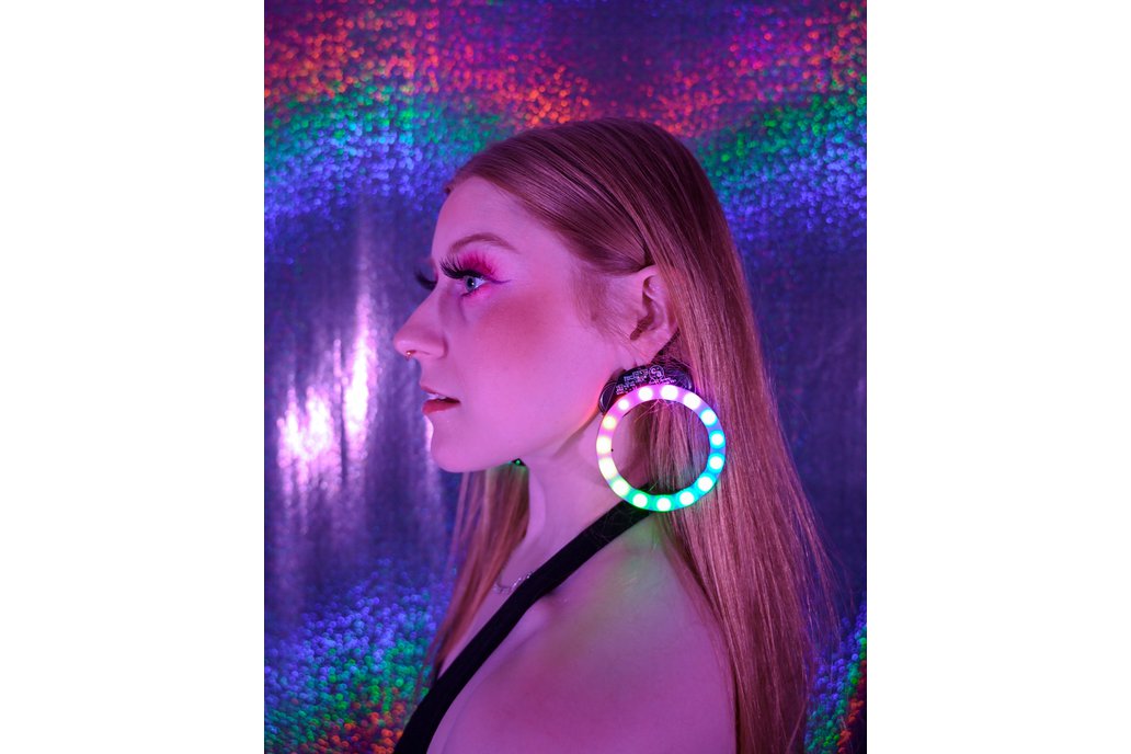 "Orbit" Sound-Reactive LED Hoop Earrings 1