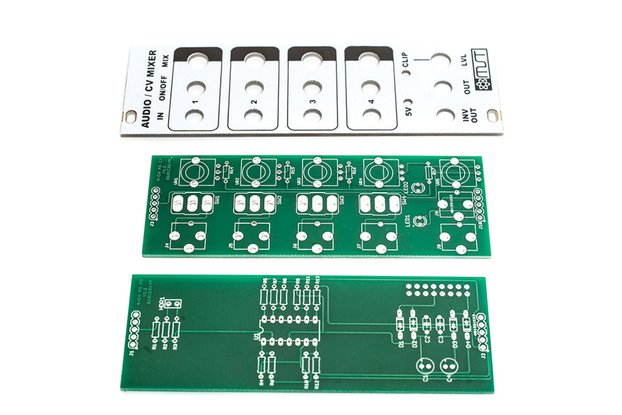 MST 4-Channel Audio / CV Mixer PCB and Panel Combo