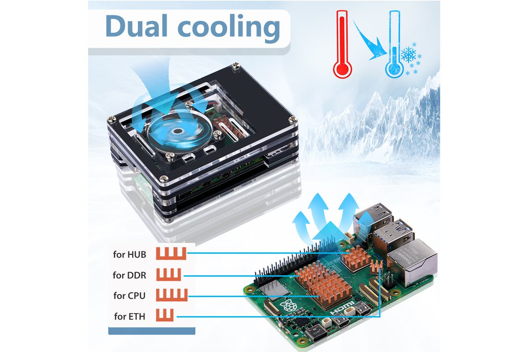 52Pi Acrylic Case 9 Layers Enclosure with Cooling Fan Heatsink for Raspberry  Pi 5 – Oz Robotics