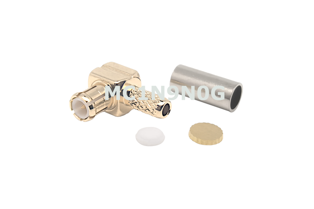 MCX Male Plug Right Angle Connector  Crimp-4pcs