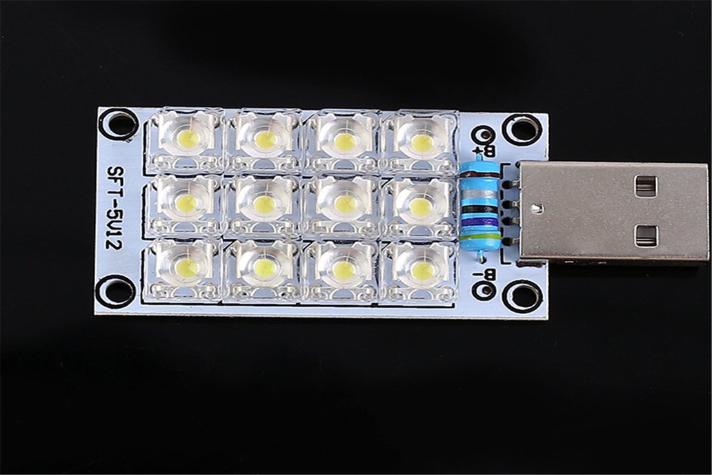 DC 5V 12 LEDs Super Bright White USB Lamp (13559) 1