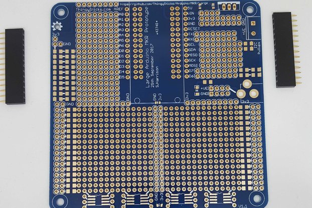 Large Prototype PCB for the Arduino MKR Series