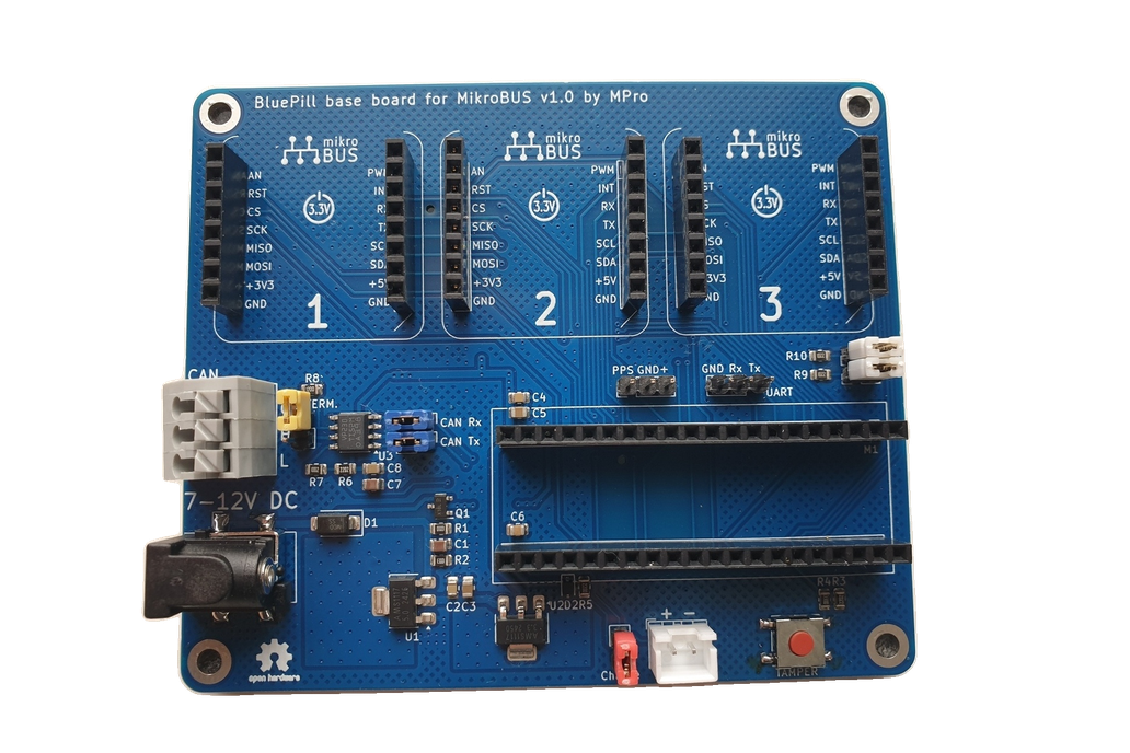 BluePill Base Board with 3 mikroBUS™ Sockets 1