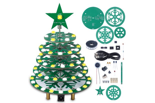 DIY RGB Xmas Tree Kit with Music Soldering Project