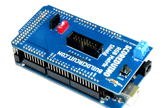 Arduino Mega Shield P10 and P6  RGB LED matrix