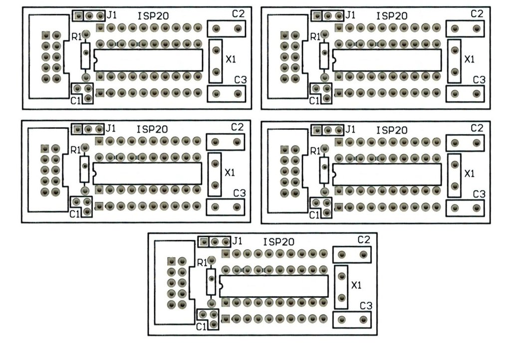 5PCS AVR/8051 20 Pin Breakout Boards 1