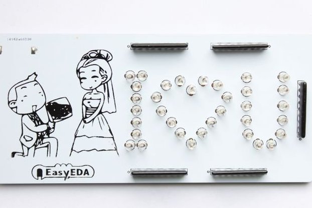 DIY Romantic Marry Me "I♡U"  PCB board 