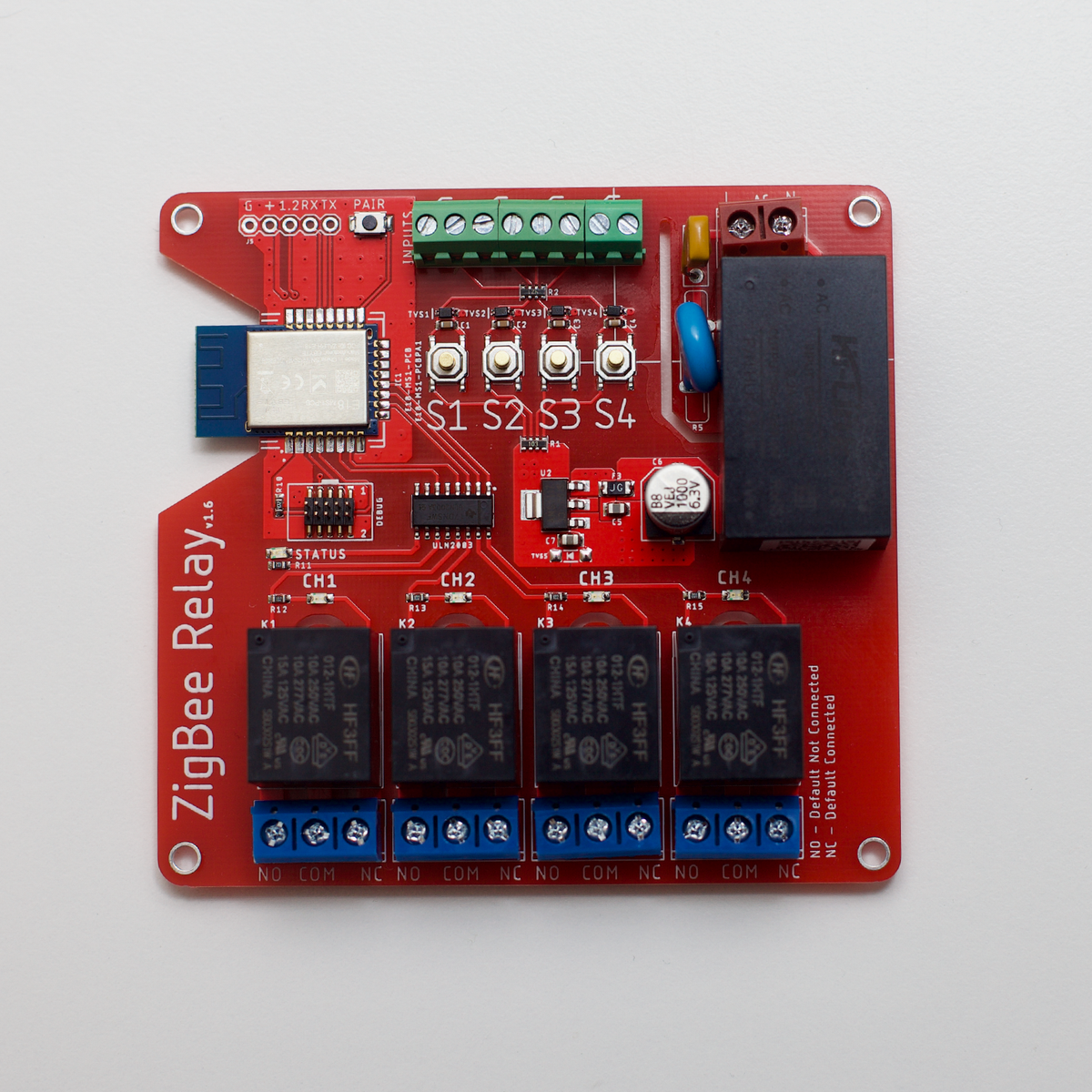 Zigbee 4 Channel Relay from ALab Technology on Tindie