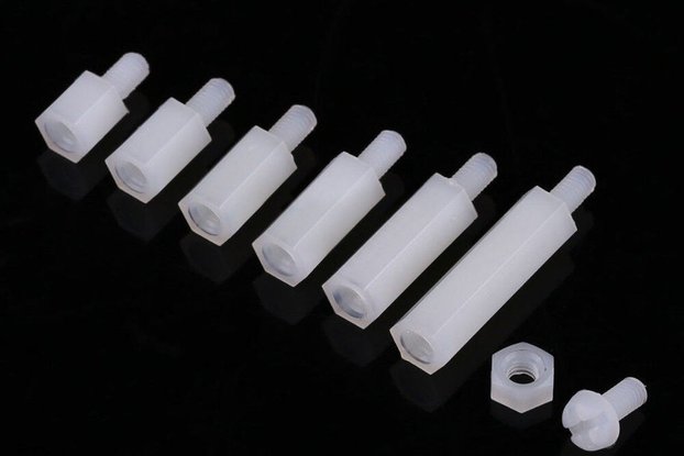 180pcs M3 Nylon White M-F Hex