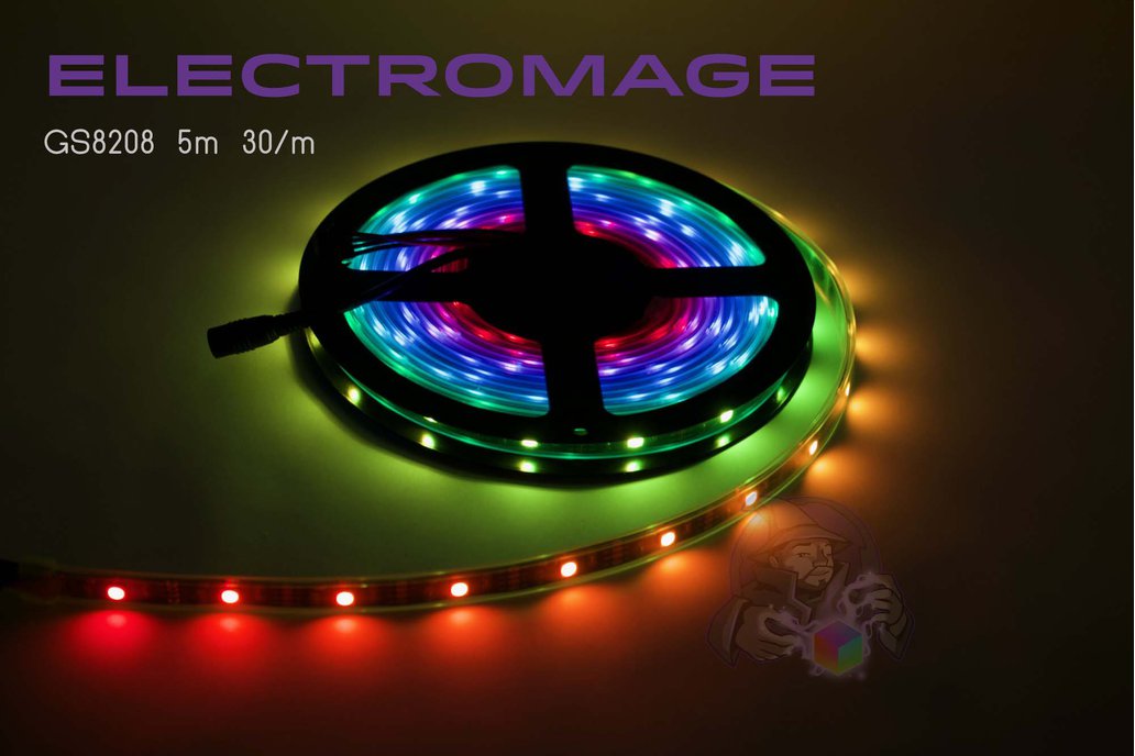 Gamma-corrected GS8208 12V LEDs - 5m of 30/m, IP67 1