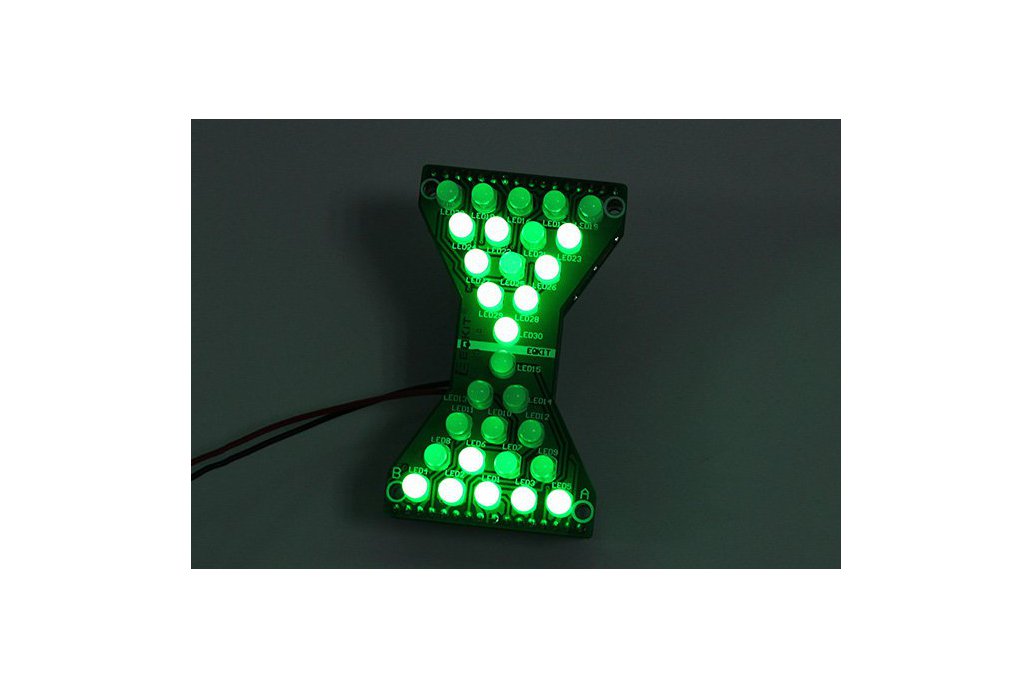 3.3V-5V Green LED Hourglass DIY Kit 1