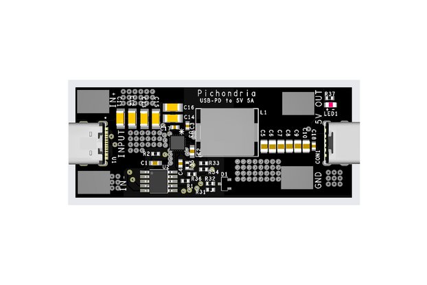 USB-PD 2.0/3.0 to 5V 5A converter board for RPi5