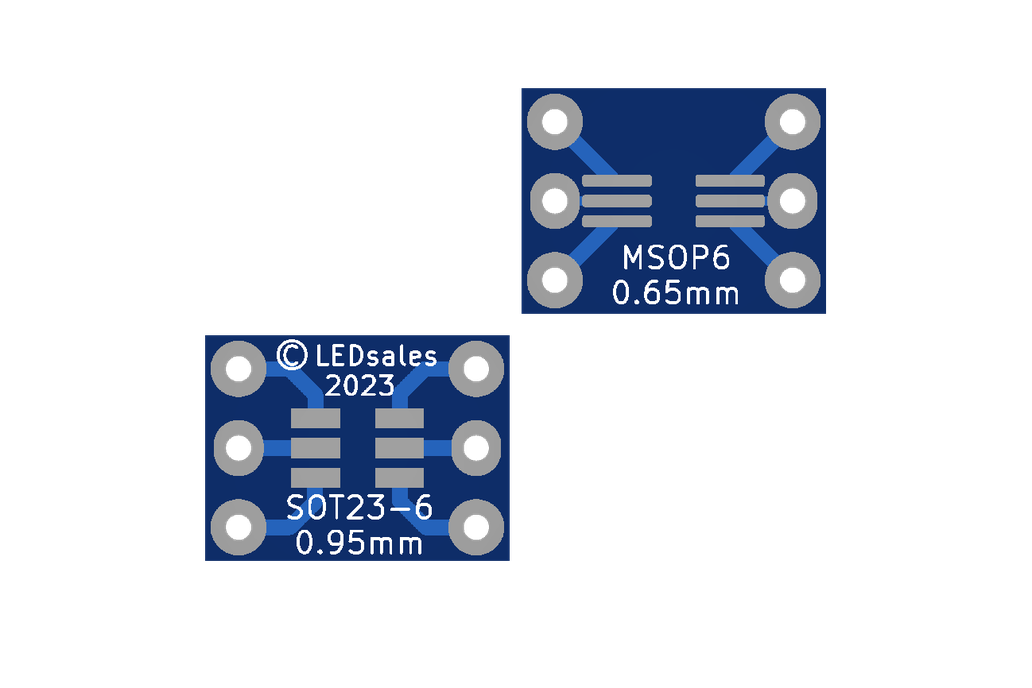 SOT23-6 and MSOP6 to DIP adaptor PCB - pack of 5 1