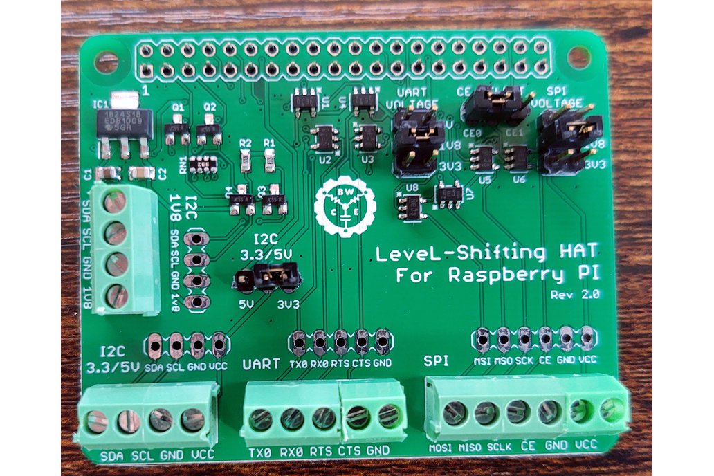 Level-Shifting HAT For Raspberry Pi 1.8V, 3.3V, 5V 1