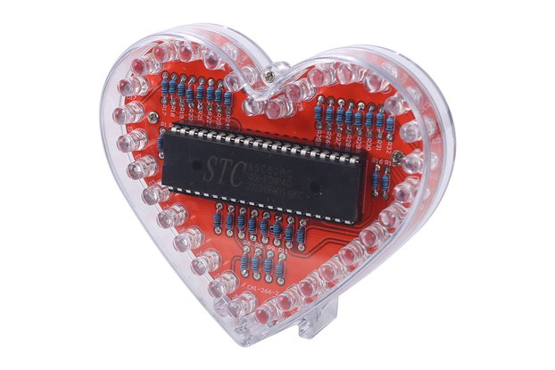 Heart Shaped RGB LED Flashing Light DIY Kit