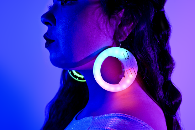 Lunar Earrings ☾ Large Sound Reactive LED Earrings