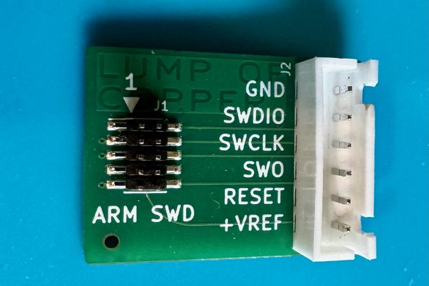 ARM SWD 2x5 1.27mm pitch to JST XH 6-pin adapter