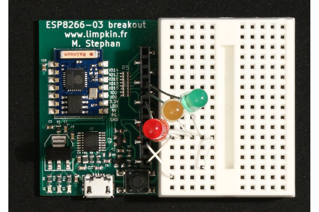 ESP8266 Wifi Module Breakout, USB, 3.3V, Prog But. 1