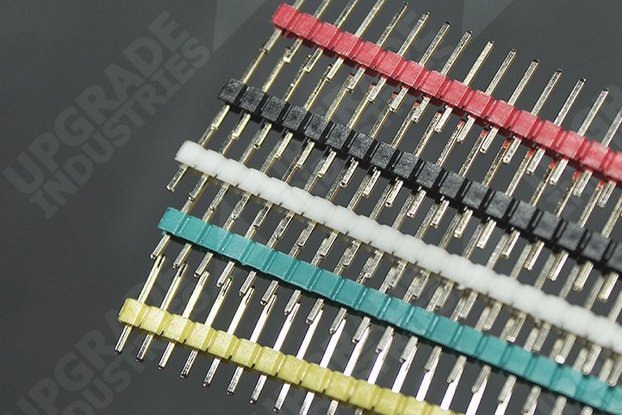 40 Pin Male Header - Red Green White Yellow Black
