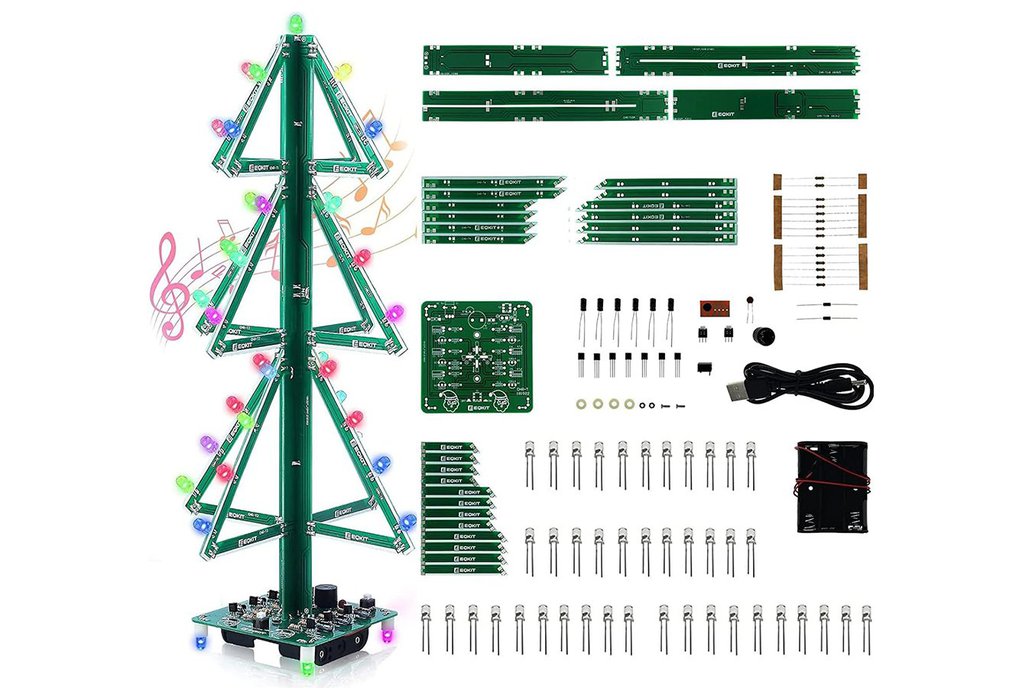 3D RGB LED Music Christmas Tree DIY Kits 1
