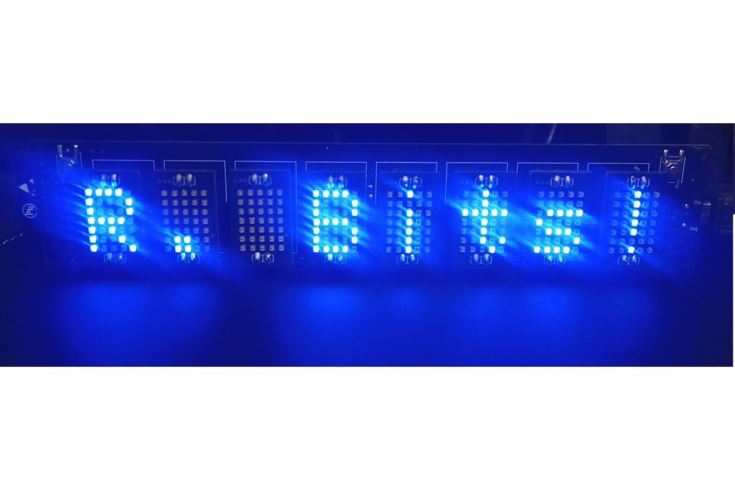 Raging Bits 5x7,  8 digit ws2812 display clock. 1