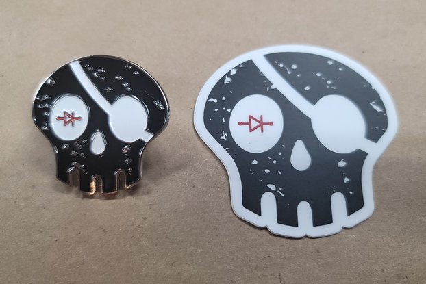 Badge Pirates Pin and Sticker