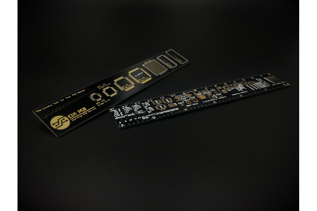 EIM PCB Gold and Black Ruler with IC Footprints 1