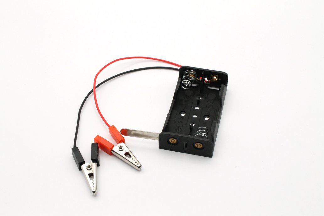 2 x AA Battery Holder with  Alligator Clip Leads 1
