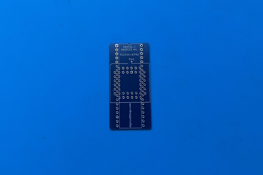 R65C02 or G65SC02 PLCC44 to DIP40 Adapter 1