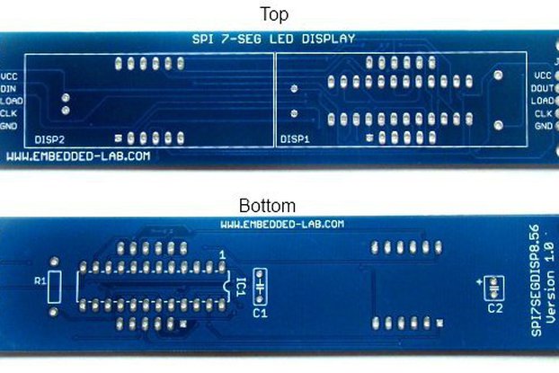 PCB for serial 7 segment LED display