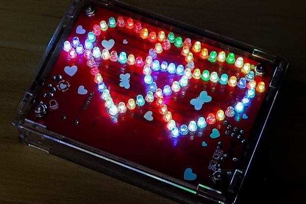 LED Heart-Shape Flashing Light Kit with Outer Case