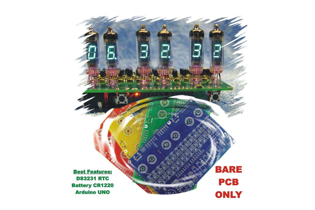 PCB for 6 x VFD (IV-3, IV-6) tubes arduino clock 1