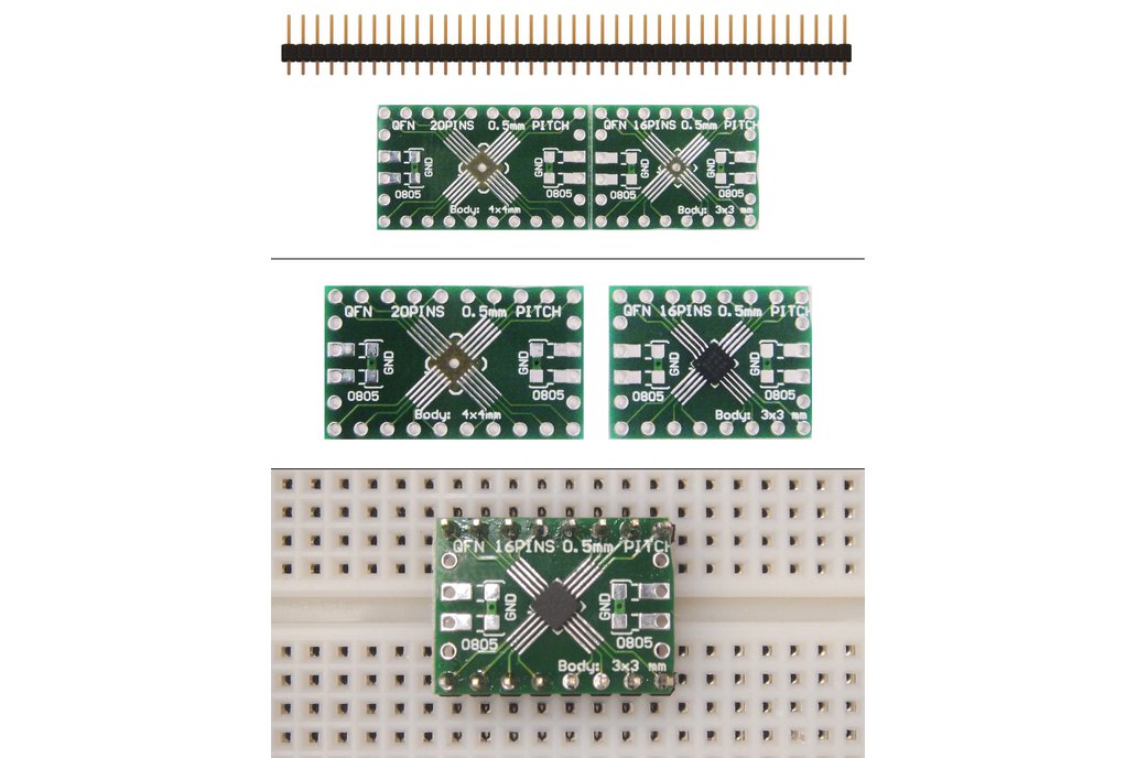 SchmartBoard|ez .5mm Pitch, 16 and 20 Pin QFP & QFN Adapter 1
