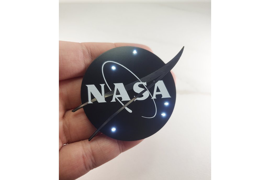 Light up Nasa Logo Pin made from PCB 1