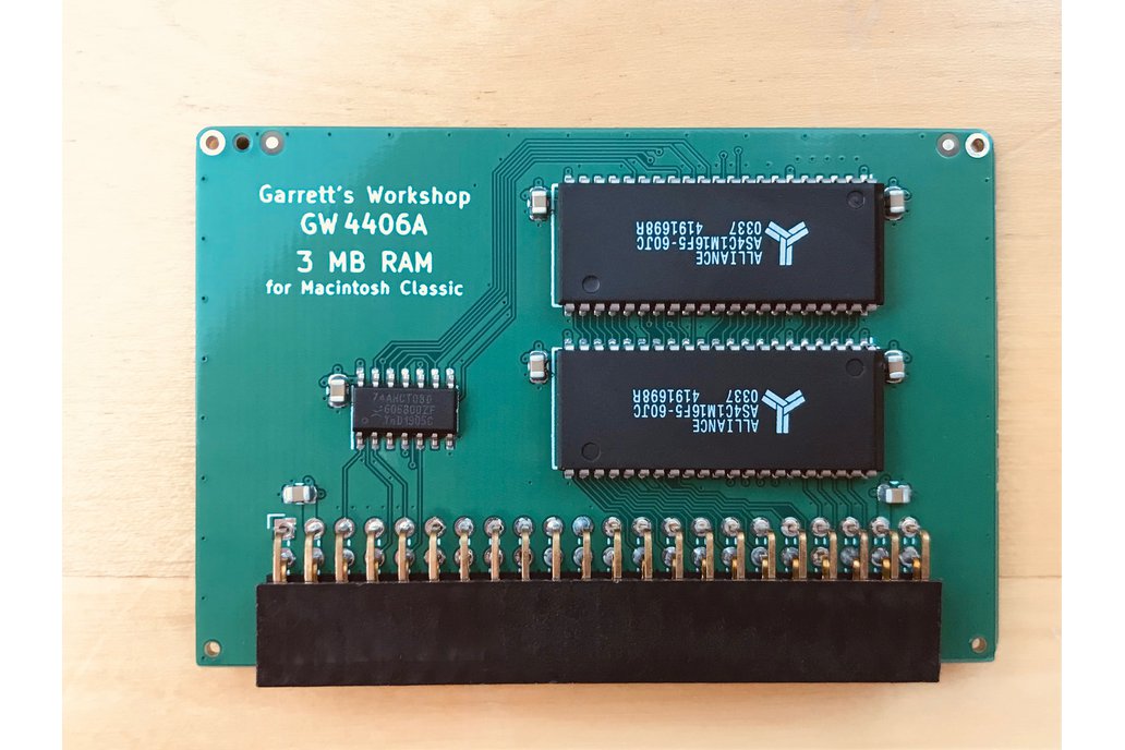 3MB low-profile card for Mac Classic (GW4406A) from Garrett's Workshop on Tindie