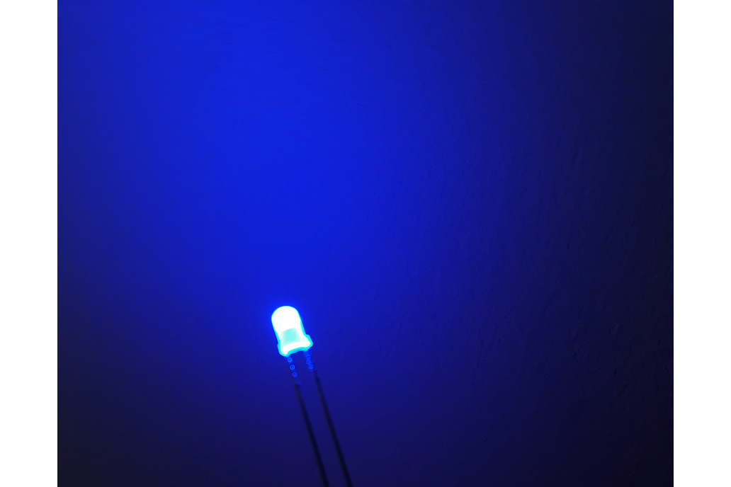 krystal eftertænksom om 3 mm Blue LED Diffused Light Emitting Diode from jolliFactory on Tindie